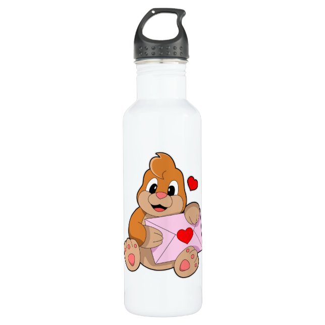 Mole with Heart Envelope 710 Ml Water Bottle (Front)