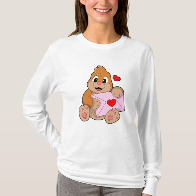 Mole with Heart Envelope T-Shirt (Front)