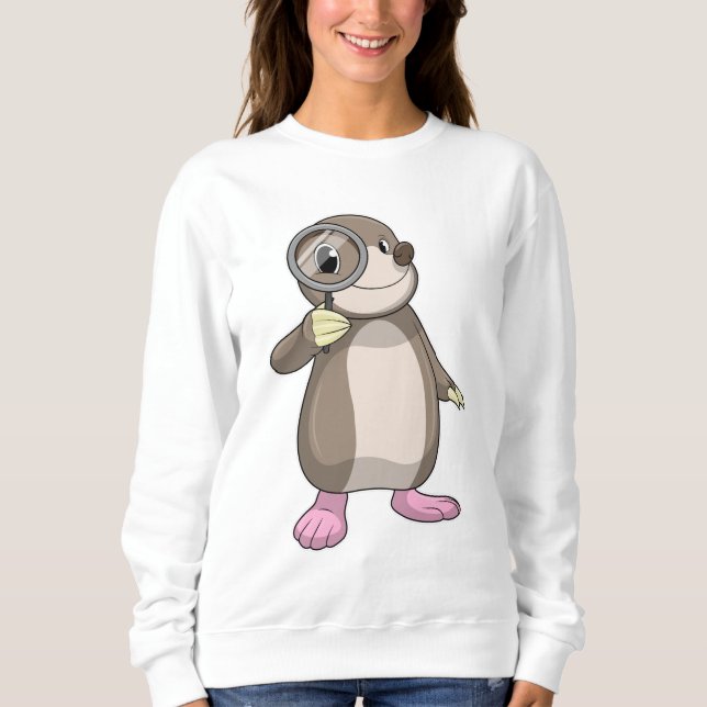 Mole with Magnifying glass Sweatshirt (Front)