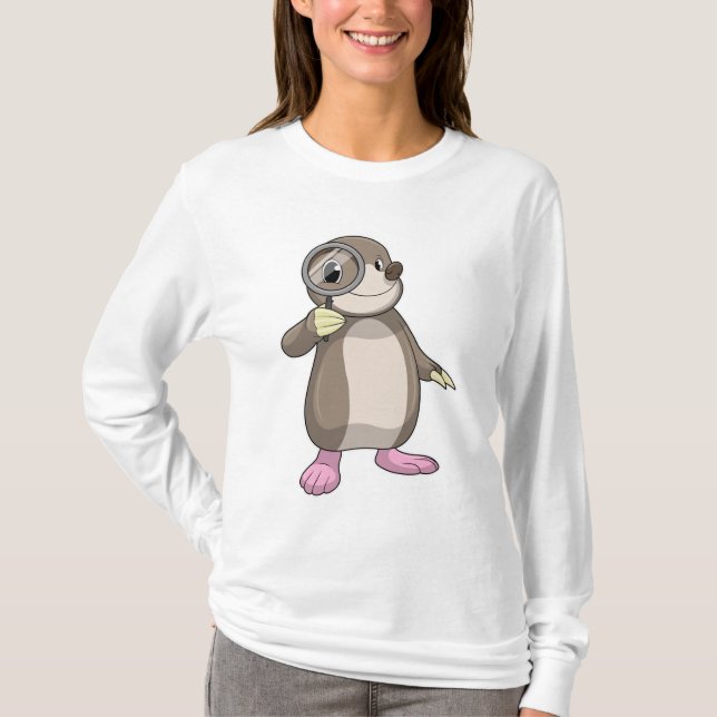 Mole with Magnifying glass T-Shirt (Front)