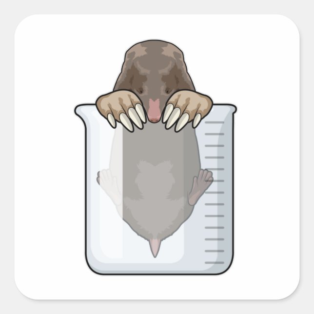 Mole with Measuring cup Square Sticker (Front)