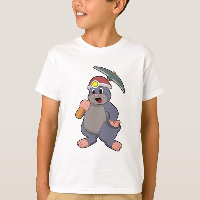 Mole with Pickaxe T-Shirt (Front)
