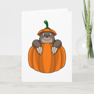 Mole with Pumpkin Card