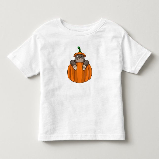 Mole with Pumpkin Toddler T-shirt (Front)