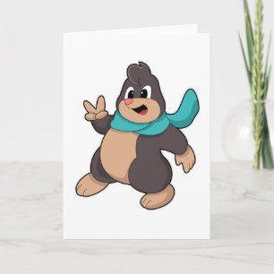 Mole with Scarf Card