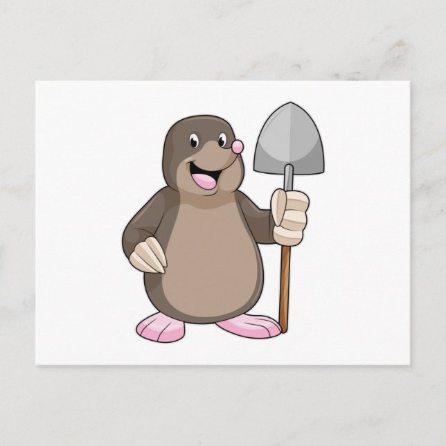 Mole with Shovel Postcard (Front)