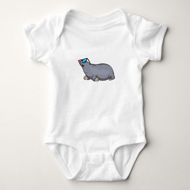 Mole with Sunglasses Baby Bodysuit (Front)