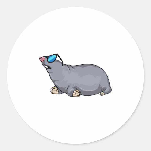 Mole with Sunglasses Classic Round Sticker (Front)