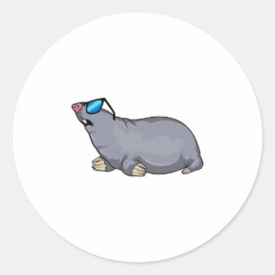 Mole with Sunglasses Classic Round Sticker