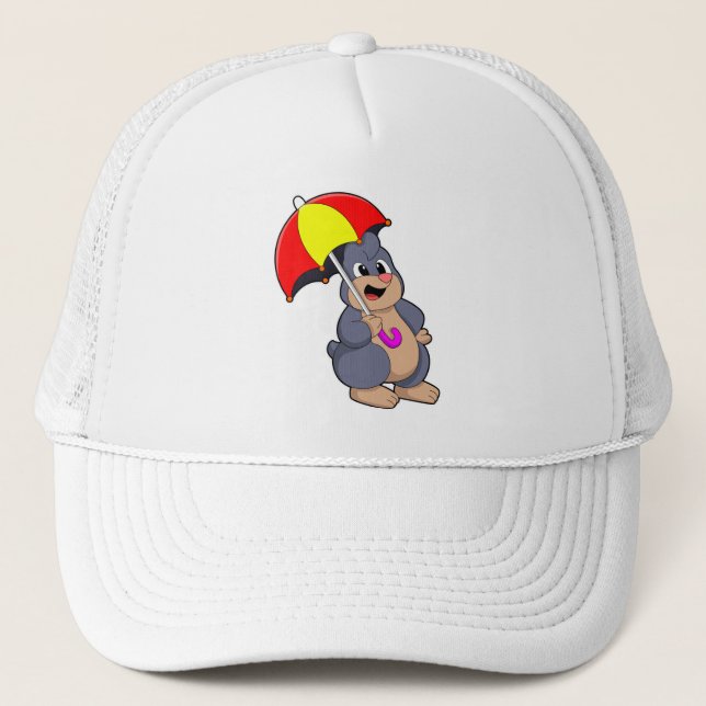 Mole with Umbrella Trucker Hat (Front)