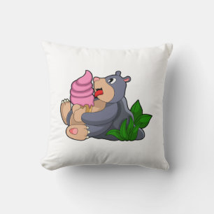Mole with Waffle ice cream Throw Pillow
