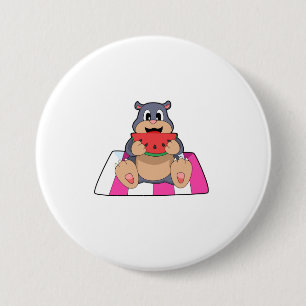Mole with Watermelon.PNG 3 Inch Round Button