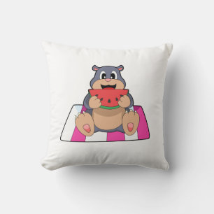 Mole with Watermelon.PNG Throw Pillow