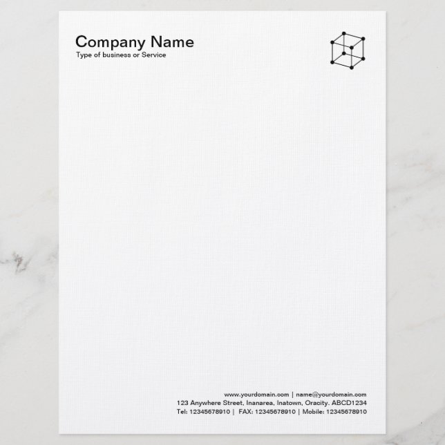 Molecular Cube - Black on White Letterhead (Front)