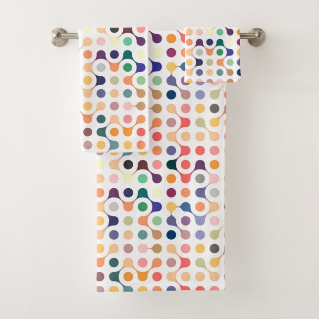 Molecular Structure Pattern Bath Towel Set (Insitu)