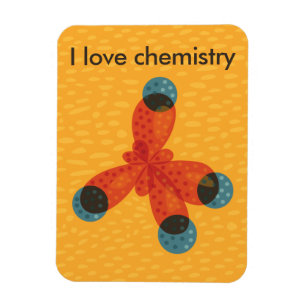 Molecule Art I Love Chemistry Magnet