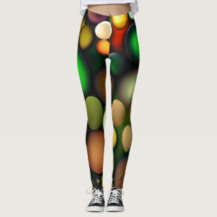 Molecule circles Rainbow Pattern Leggings