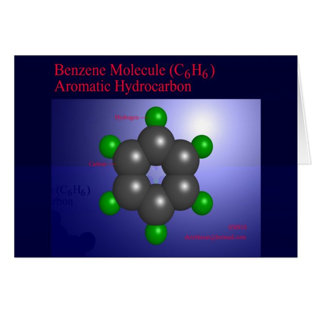 Molécule de benzène (carte) (Devant horizontal)