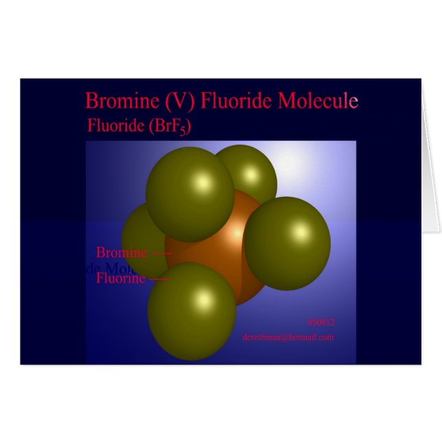 Molécule de fluorure du brome (v) (carte) (Devant horizontal)