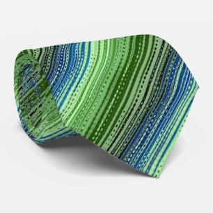 Molecule Variegated Striped Kelly & Navy Two-sided Tie