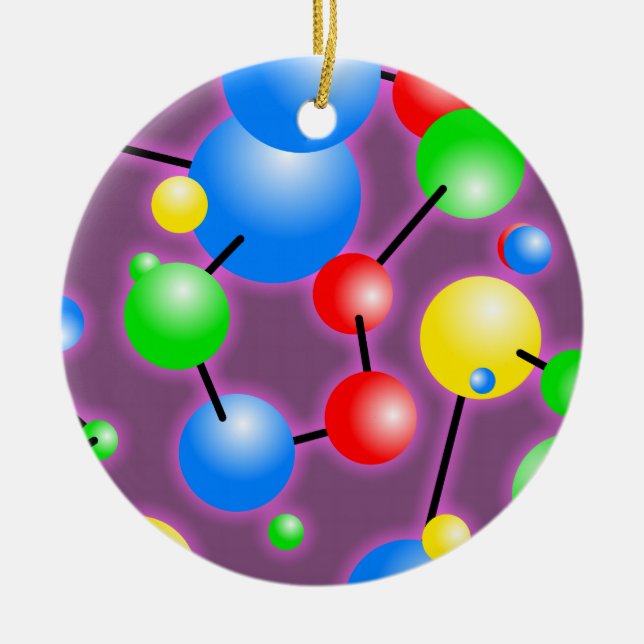 Molecule Wallpaper Ceramic Ornament (Front)