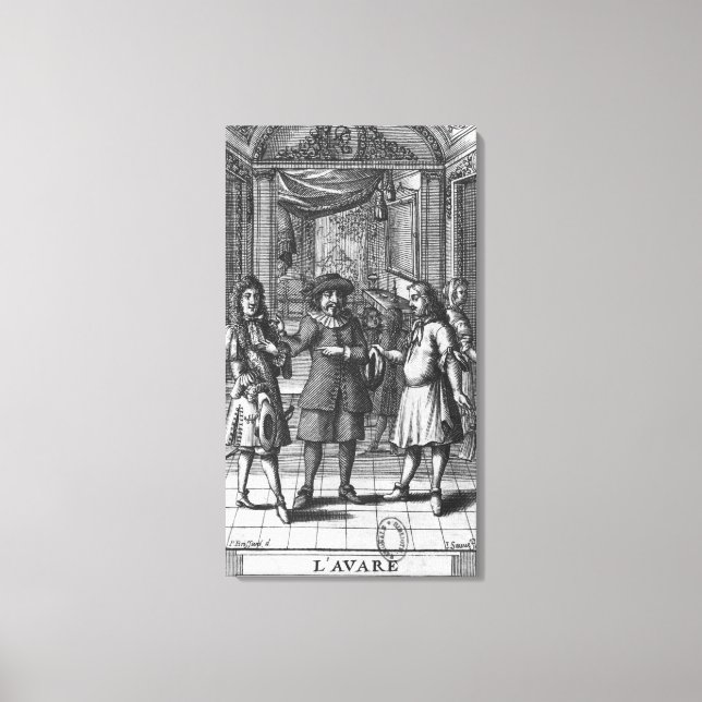 Moliere as Harpagon, frontispiece illustration Canvas Print (Front)