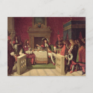 Moliere  Dining with Louis XIV  1857 Postcard