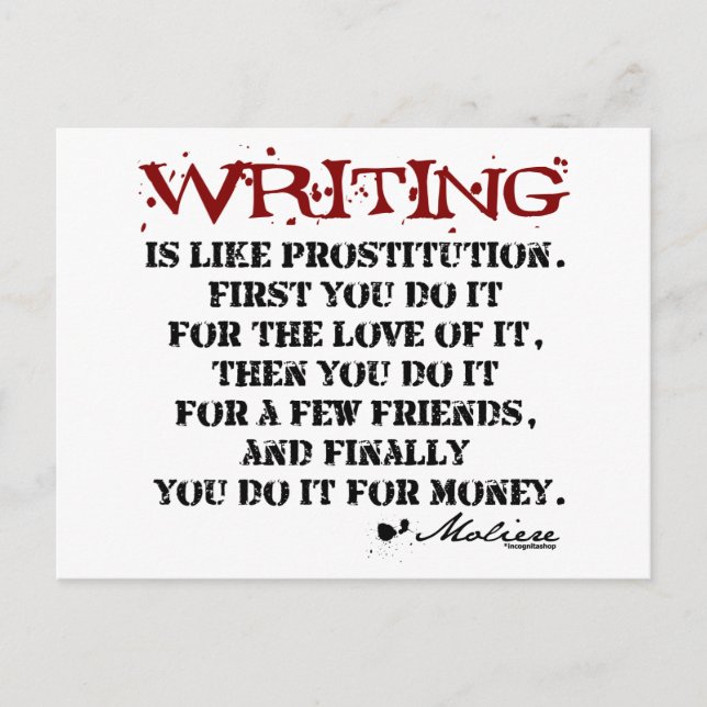 Moliere Writing Quote Postcard (Front)