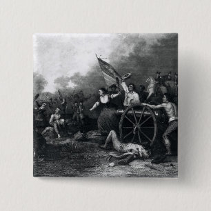 Moll Pitcher at the Battle of Monmouth 2 Inch Square Button
