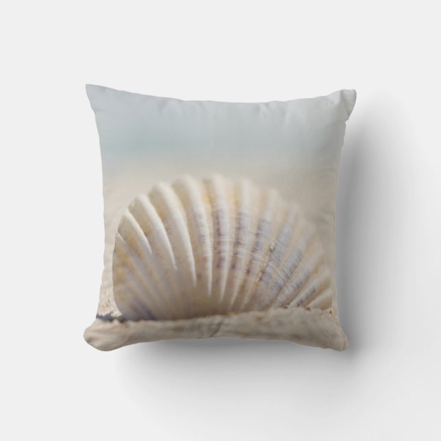 Mollusk Seashell Throw Pillow (Front)