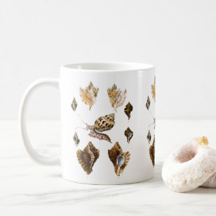 Mollusks and Snails, Vintage Marine Life Organisms Coffee Mug