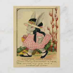 Molly Cottontail Easter Holiday Postcard
