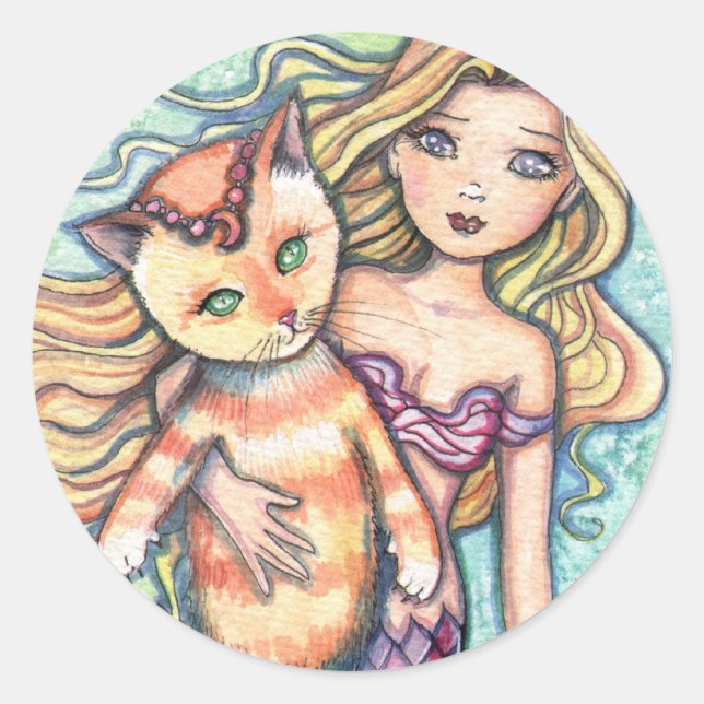 "molly harrison illustrations" classic round sticker (Front)