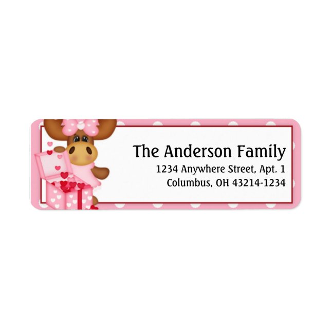 Molly Moose Valentine's Day Address Labels d2 (Front)