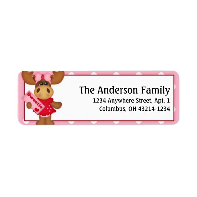 Molly Moose Valentine's Day Address Labels d4 (Front)