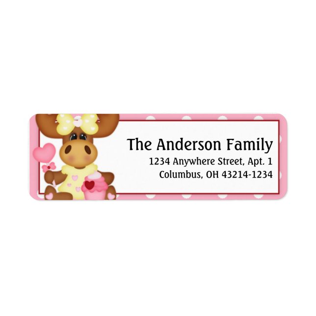 Molly Moose Valentine's Day Address Labels d6 (Front)