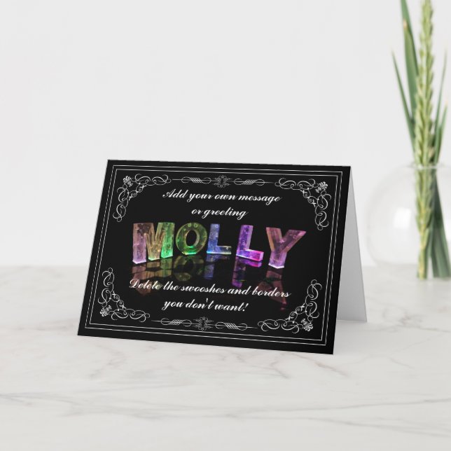 Molly - Nom en lumières carte de voeux (Photo) (Devant)