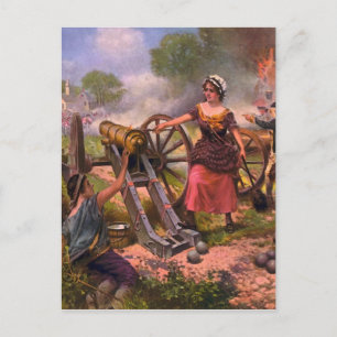 Molly Pitcher Firing Cannon at Battle of Monmouth Postcard