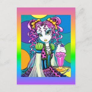 "Molly" Rainbow Soda Shop Couture Fairy Postcard