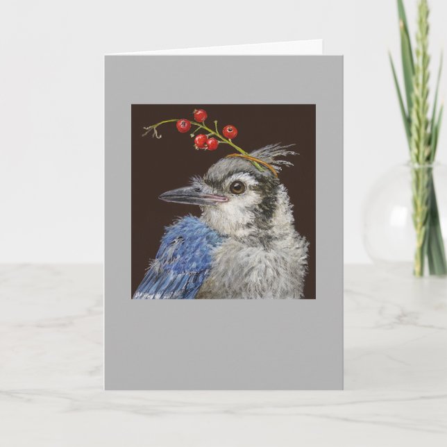 Molly the fledgling blue jay card (Front)