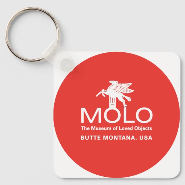 Molo white horse keychain (Front)