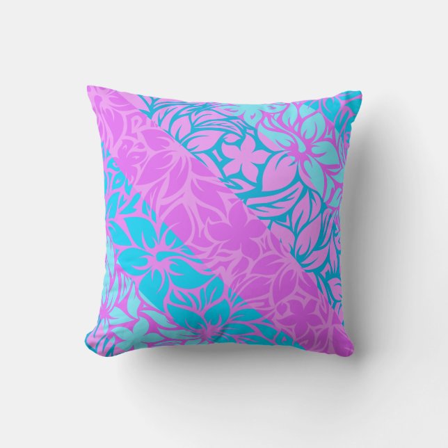 Moloaa Bay Hawaiian Hibiscus Striped Pillows (Front)