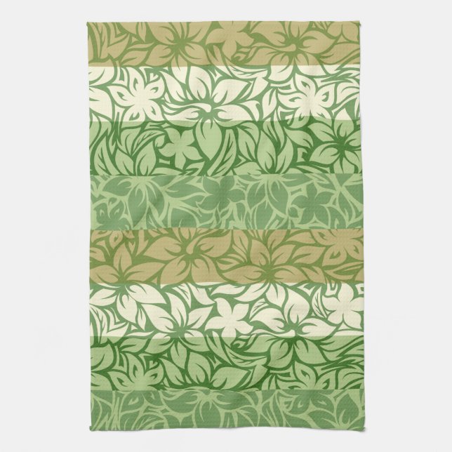 Moloaa Bay Hawaiian Hibiscus Striped Towels (Vertical)