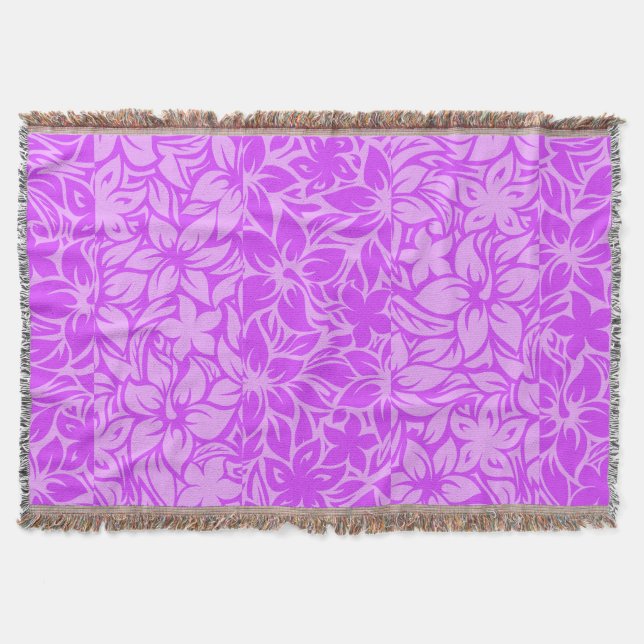 Moloaa Bay Hawaiian Hibiscus Tonal Stripe Blankets (Front)