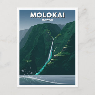 Molokai Northern Sea Cliffs Kaunakakai Hawaii Postcard