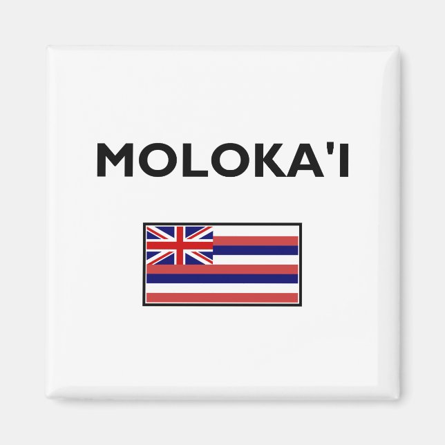 Molokai USA Hawaiian Flag Light-Colour Magnet (Front)