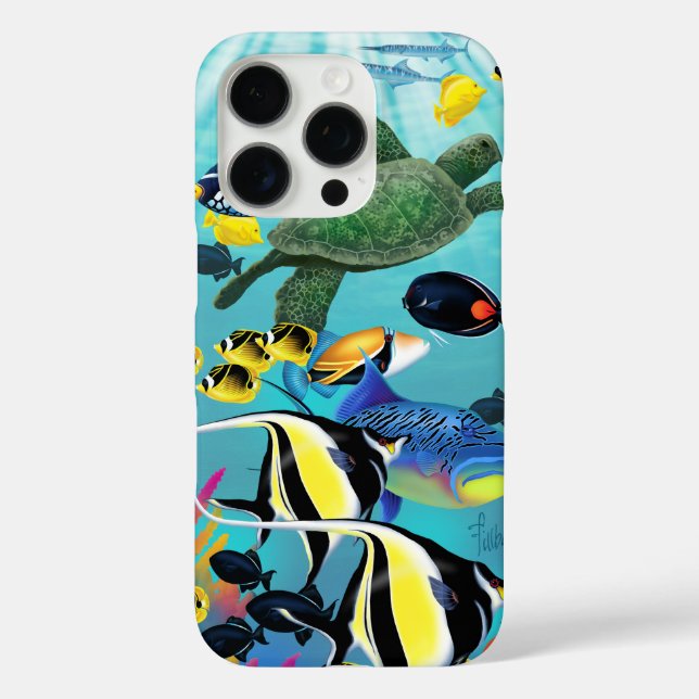 Molokini Cove Hawaiian Sea Turtle Tropical Fish Ca Case-Mate iPhone Case (Back)