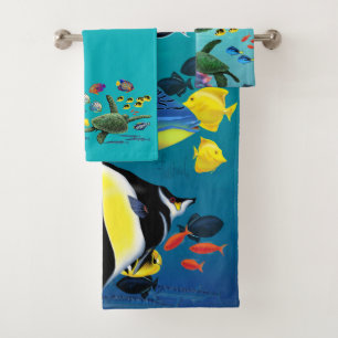 Molokini Cove Hawaiian Tropical Fish Coordiantes Bath Towel Set