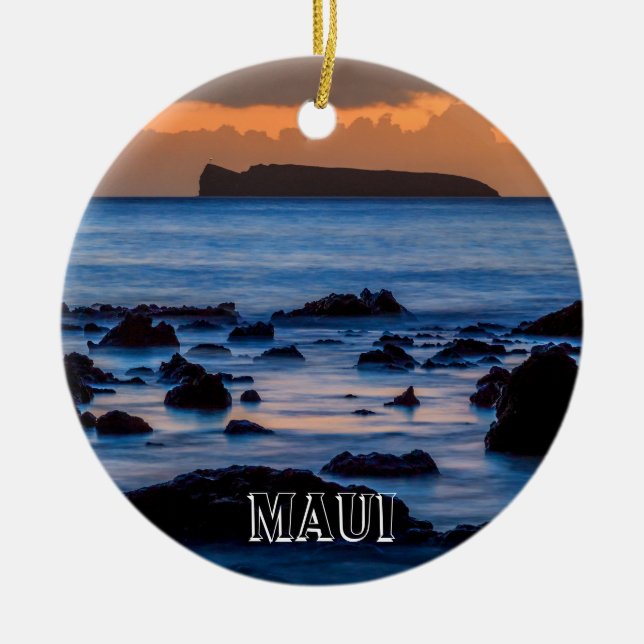 Molokini from Maui Ceramic Ornament (Front)