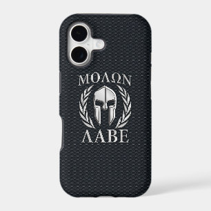 Molon Labe Casque Chrome Spartan sur Grille iPhone